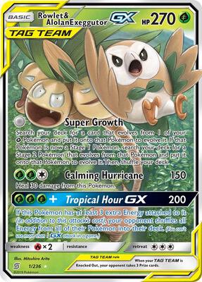 Rowlet & Alolan Exeggutor GX