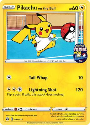 Pikachu on the Ball - 001/005 (Pokemon Futsal)