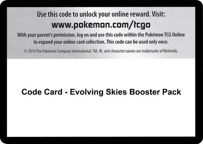 Code Card - Evolving Skies Booster Pack