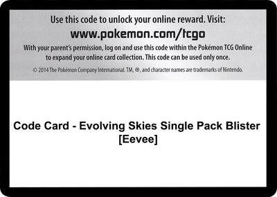 Code Card - Evolving Skies Single Pack Blister [Eevee]
