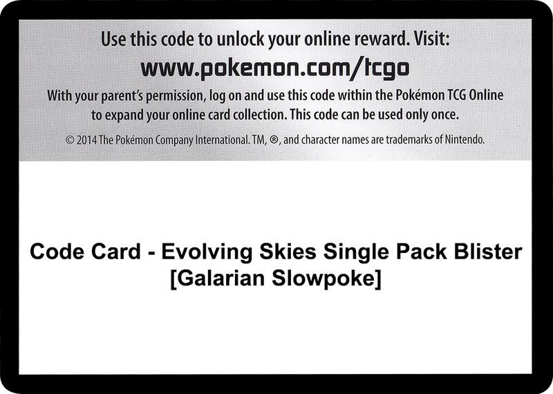 Code Card - Evolving Skies Single Pack Blister [Galarian Slowpoke]