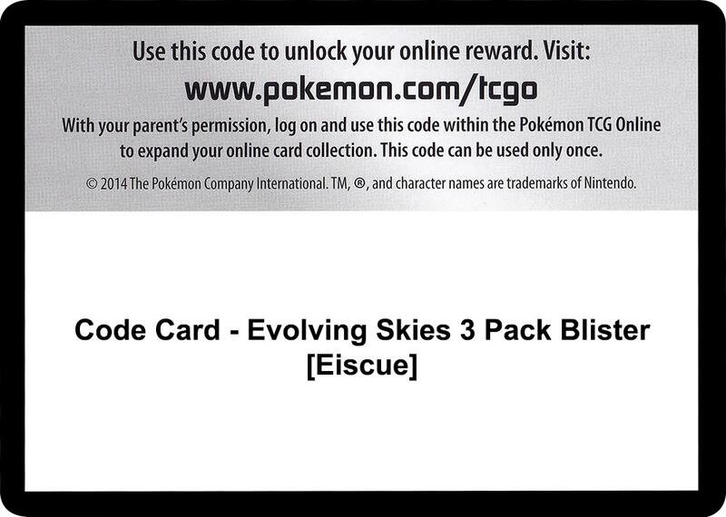 Code Card - Evolving Skies 3 Pack Blister [Eiscue]