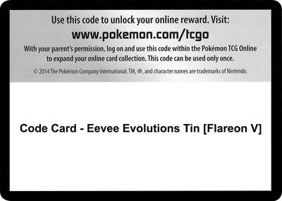 Code Card - Eevee Evolutions Tin [Flareon V]
