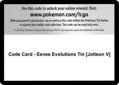 Code Card - Eevee Evolutions Tin [Jolteon V]