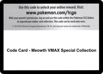 Code Card - Meowth VMAX Special Collection