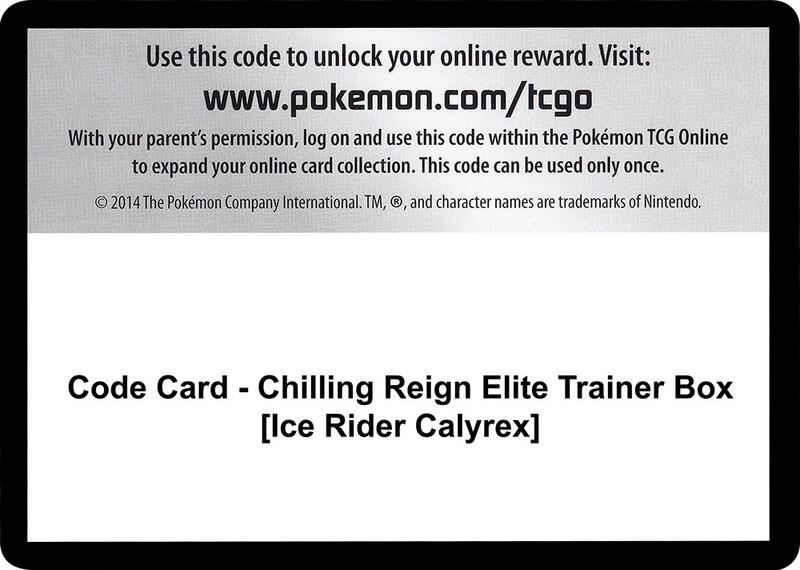 Code Card - Chilling Reign Elite Trainer Box [Ice Rider Calyrex]