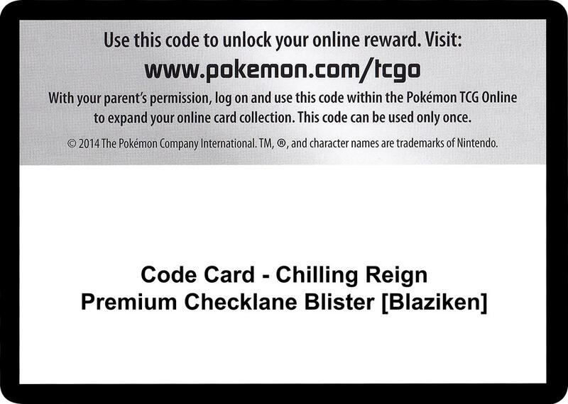 Code Card - Chilling Reign Premium Checklane Blister [Blaziken]