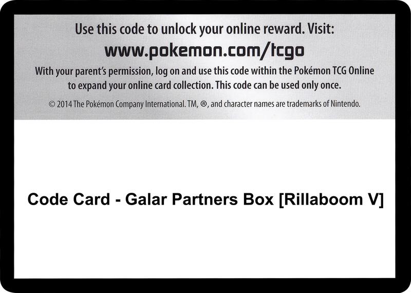 Code Card - Galar Partners Box [Rillaboom V]