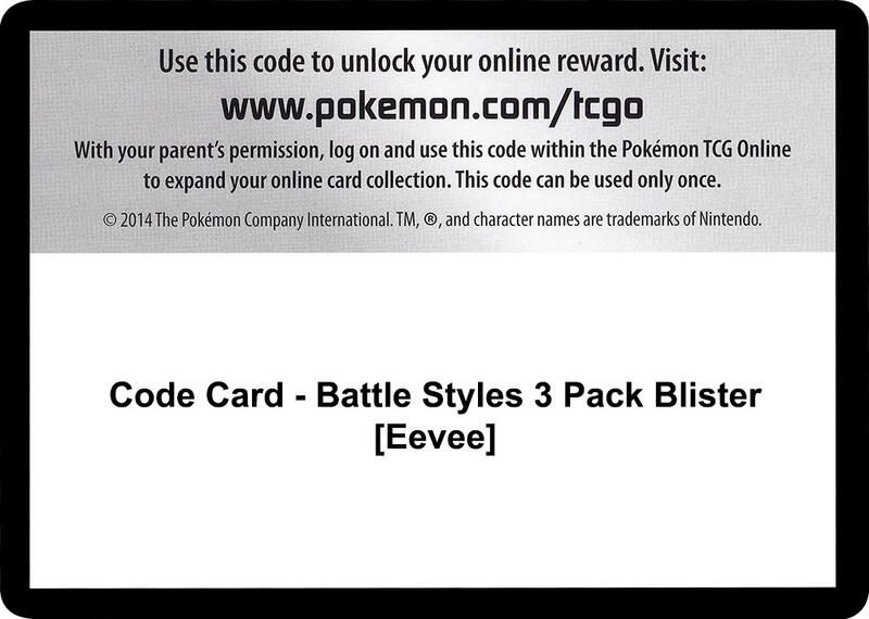 Code Card - Battle Styles 3 Pack Blister [Eevee]