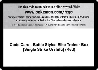 Code Card - Battle Styles Elite Trainer Box [Single Strike Urshifu] (Red)