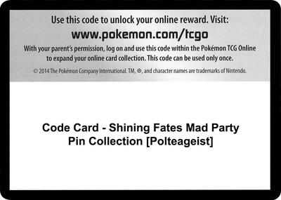 Code Card - Shining Fates Mad Party Pin Collection [Polteageist]