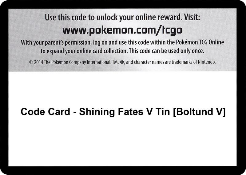 Code Card - Shining Fates V Tin [Boltund V]
