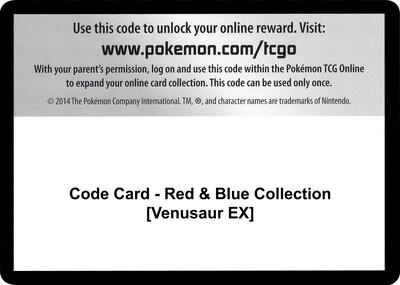 Code Card - Red & Blue Collection [Venusaur EX]