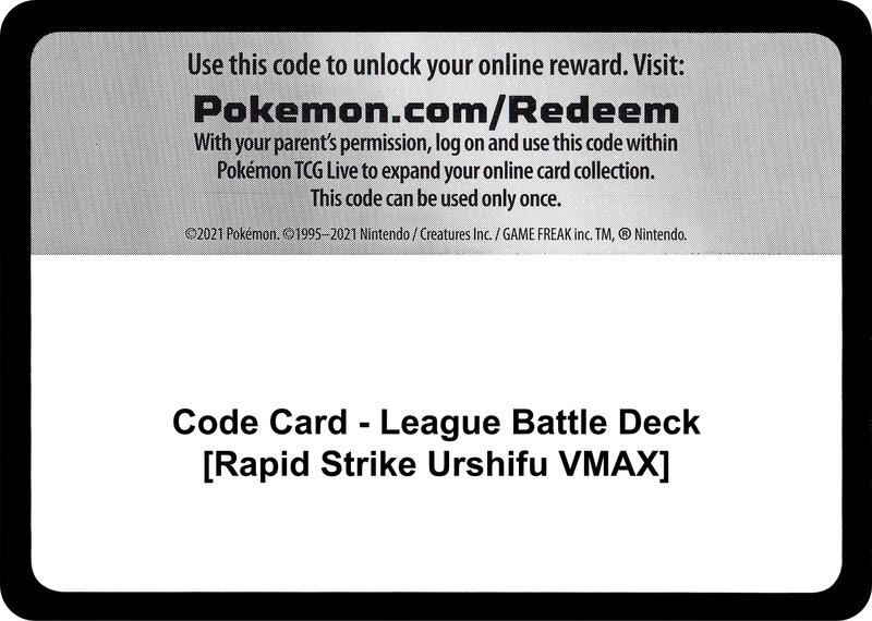 Code Card - League Battle Deck [Rapid Strike Urshifu VMAX]