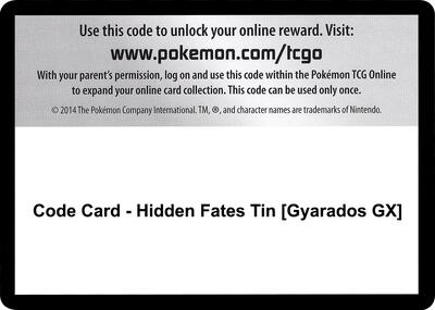 Code Card - Hidden Fates Tin [Gyarados GX]