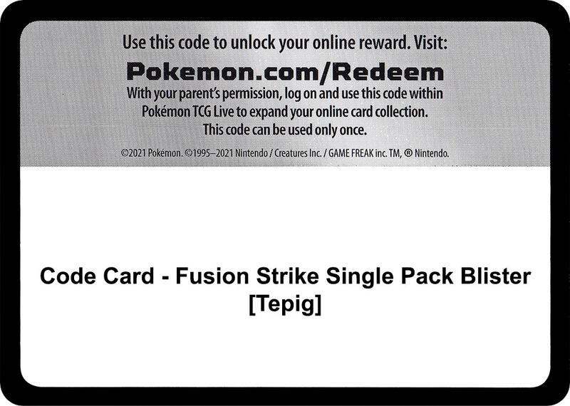 Code Card - Fusion Strike Single Pack Blister [Tepig]