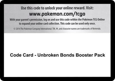 Code Card - Unbroken Bonds Booster Pack
