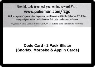 Code Card - 2 Pack Blister [Snorlax, Morpeko & Applin Cards]