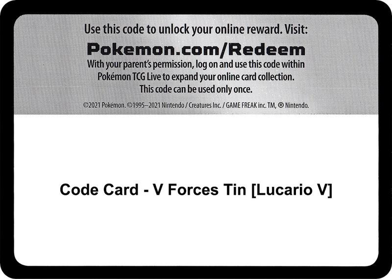 Code Card - V Forces Tin [Lucario V]