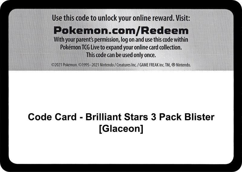 Code Card - Brilliant Stars 3 Pack Blister [Glaceon]