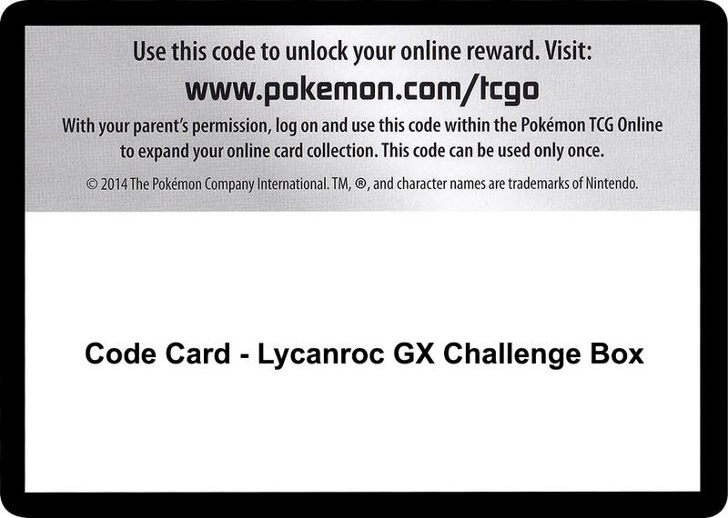 Code Card - Lycanroc GX Challenge Box
