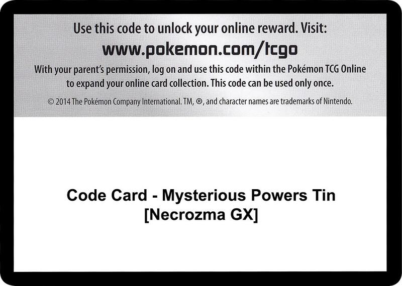 Code Card - Mysterious Powers Tin [Necrozma GX]