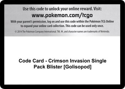 Code Card - Crimson Invasion Single Pack Blister [Golisopod]