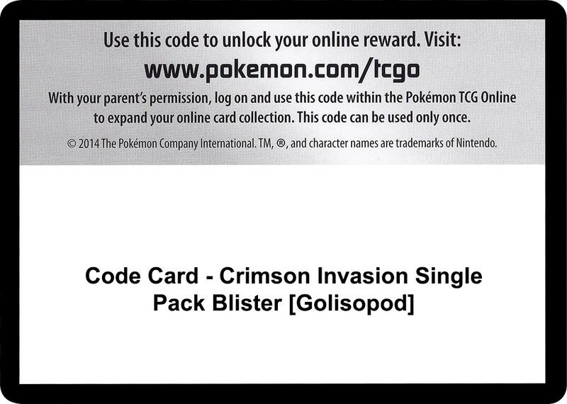 Code Card - Crimson Invasion Single Pack Blister [Golisopod]