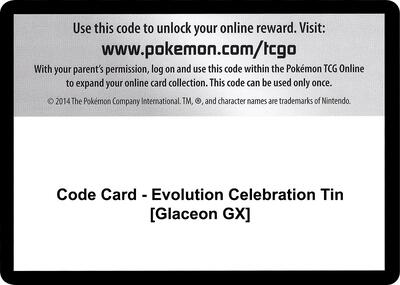 Code Card - Evolution Celebration Tin [Glaceon GX]