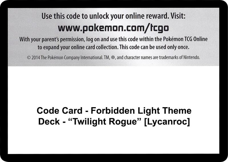 Code Card - Forbidden Light Theme Deck - "Twilight Rogue" [Lycanroc]