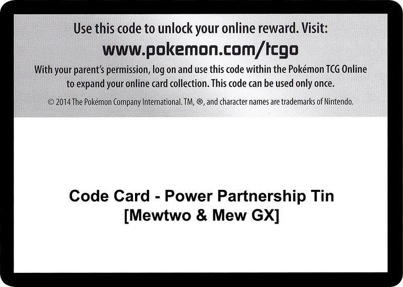 Code Card - Power Partnership Tin [Mewtwo & Mew GX]