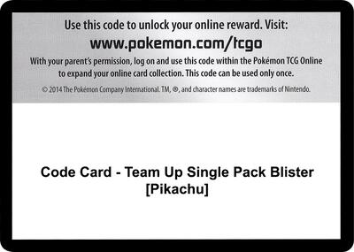 Code Card - Team Up Single Pack Blister [Pikachu]