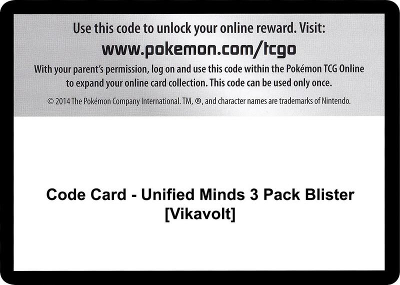 Code Card - Unified Minds 3 Pack Blister [Vikavolt]