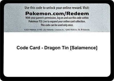 Code Card - Dragon Tin [Salamence]