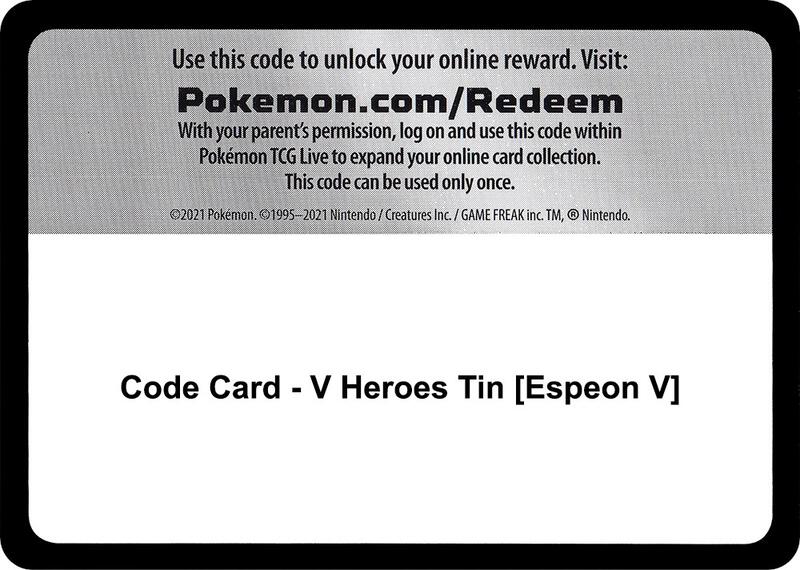 Code Card - V Heroes Tin [Espeon V]