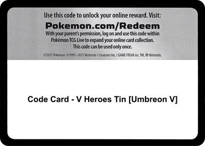 Code Card - V Heroes Tin [Umbreon V]