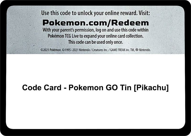 Code Card - Pokemon GO Tin [Pikachu]