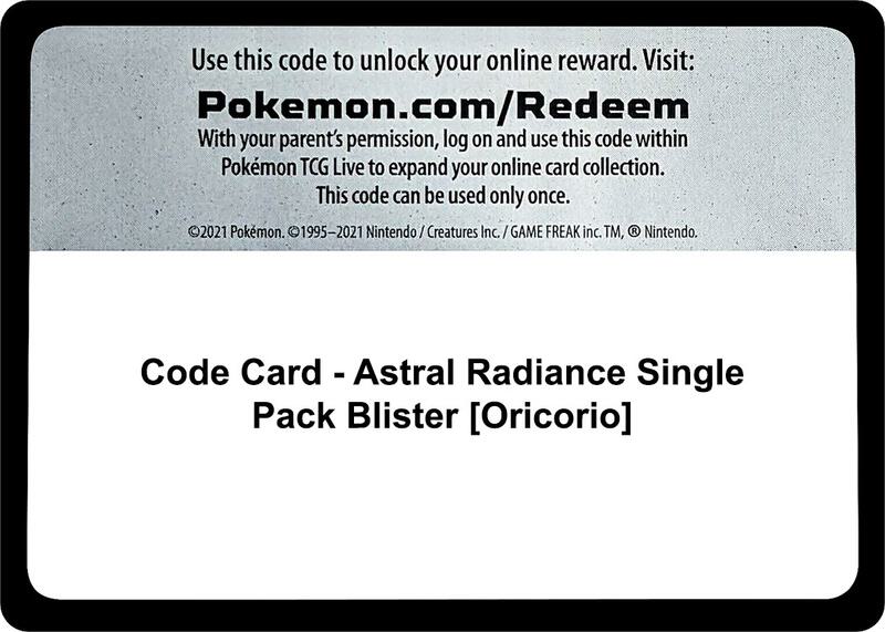 Code Card - SWSH10: Astral Radiance Single Pack Blister [Oricorio]