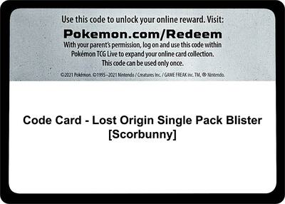Code Card - Lost Origin Single Pack Blister [Scorbunny]
