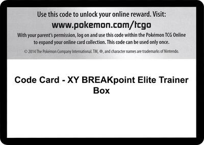 Code Card - XY BREAKpoint Elite Trainer Box