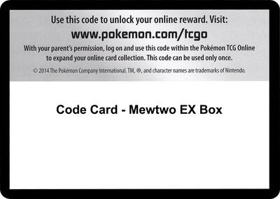 Code Card - Mewtwo EX Box