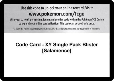Code Card - XY Single Pack Blister [Salamence]