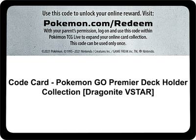 Code Card - Pokemon GO Premier Deck Holder Collection [Dragonite VSTAR]