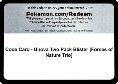 Code Card - Unova Two Pack Blister [Forces of Nature Trio]