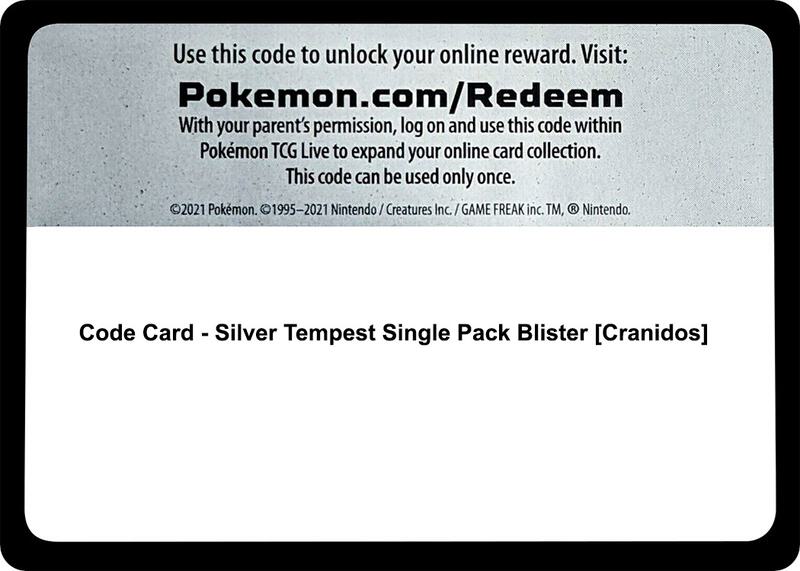 Code Card - Silver Tempest Single Pack Blister [Cranidos]