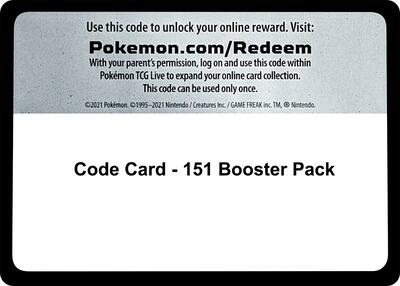 Code Card - 151 Booster Pack