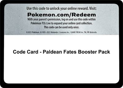 Code Card - Paldean Fates Booster Pack