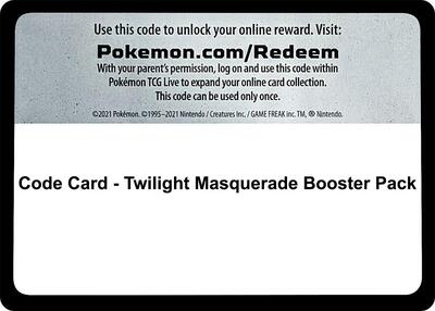 Code Card - Twilight Masquerade Booster Pack