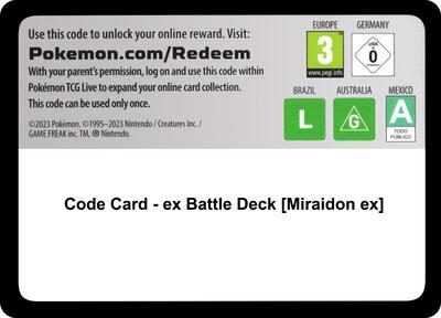 Code Card - ex Battle Deck [Miraidon ex]