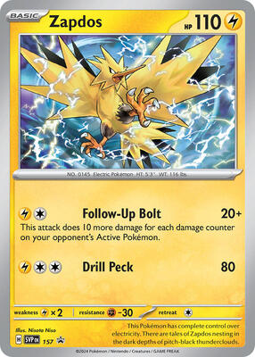 Zapdos - 157 (Cosmos Holo)